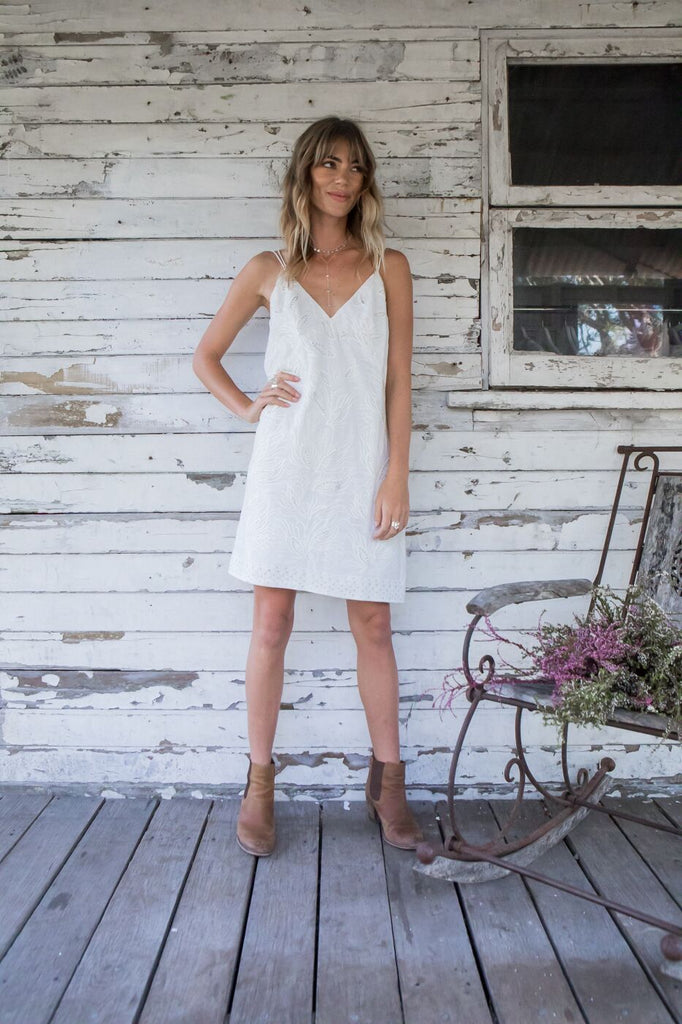 Moondance Embroidered Mini Dress