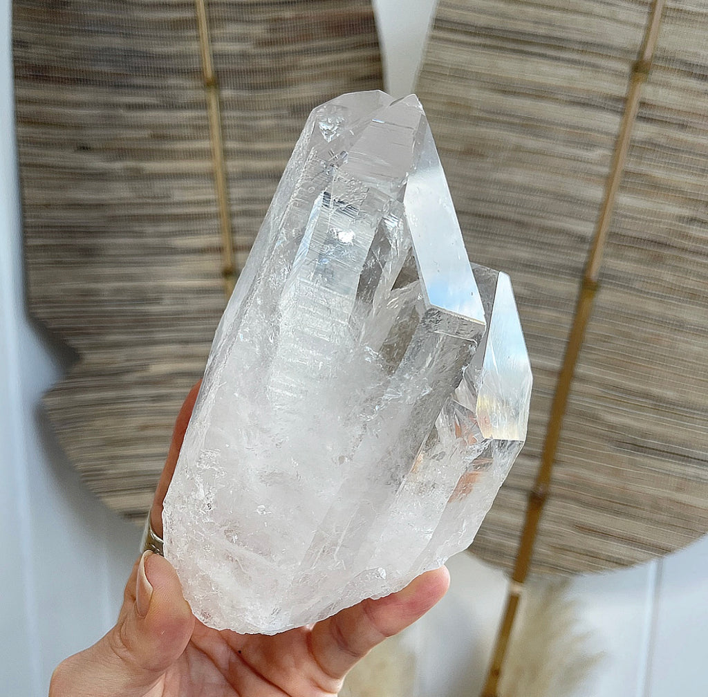 Unique Double Point Generator Clear Quartz Crystal A+ grade